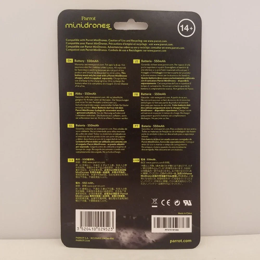 Parrot mini drones Rechargeable Lithium-Polymer (LiPo) Battery 550mAh